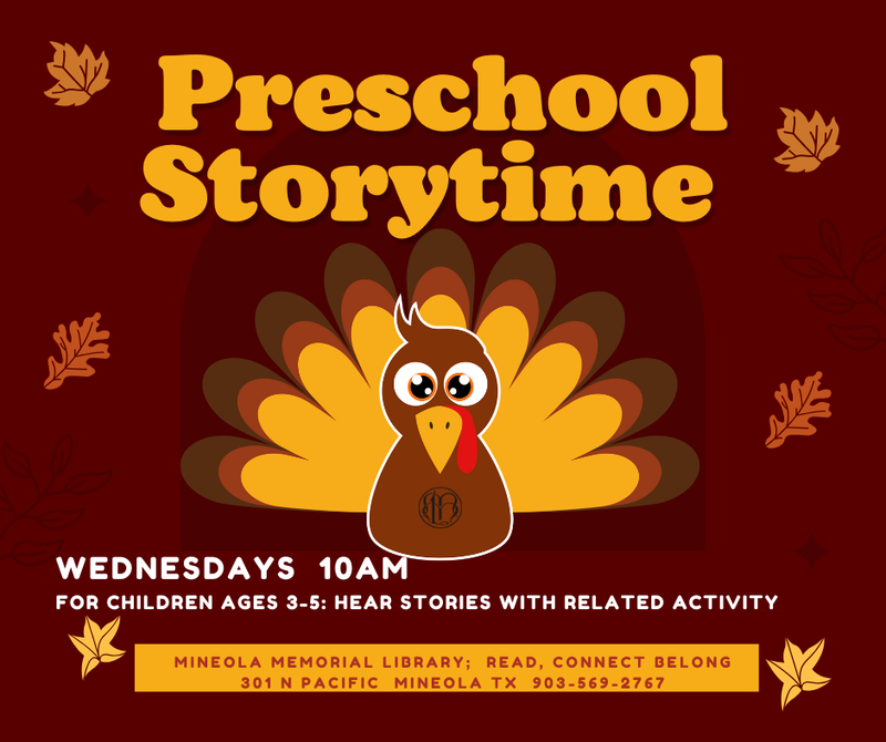 Pre School Story Time Pre School Story Time